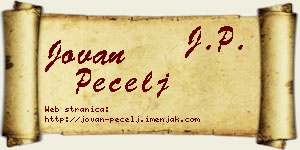 Jovan Pecelj vizit kartica